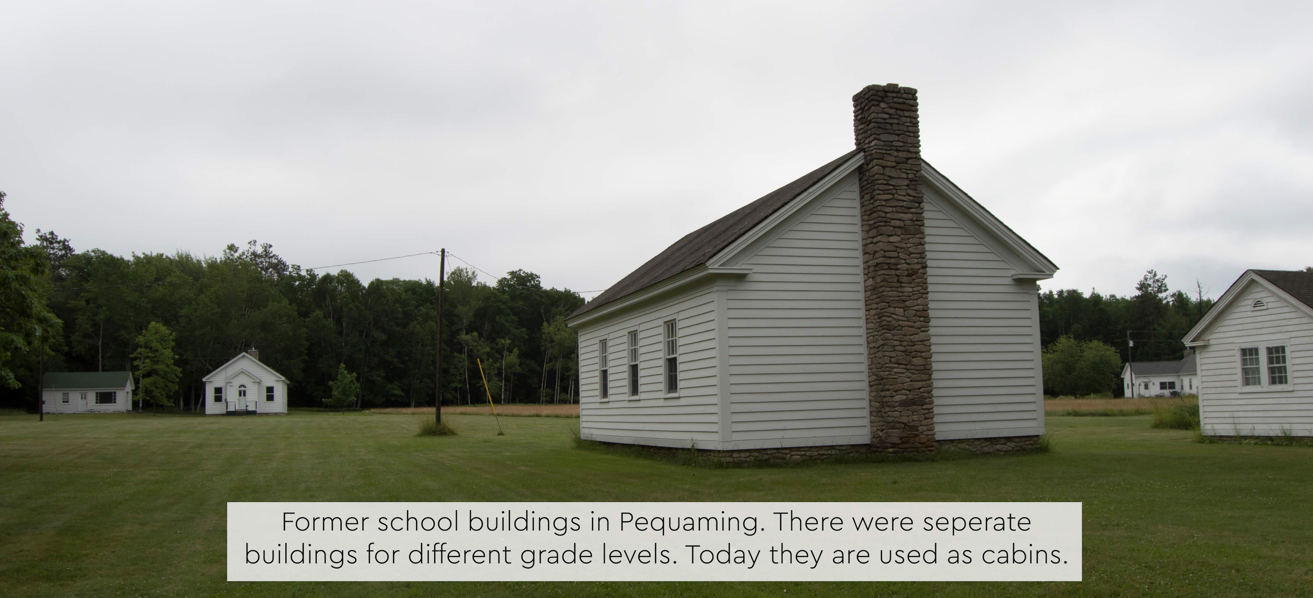 Former school buildings at Pequaming used as cabins