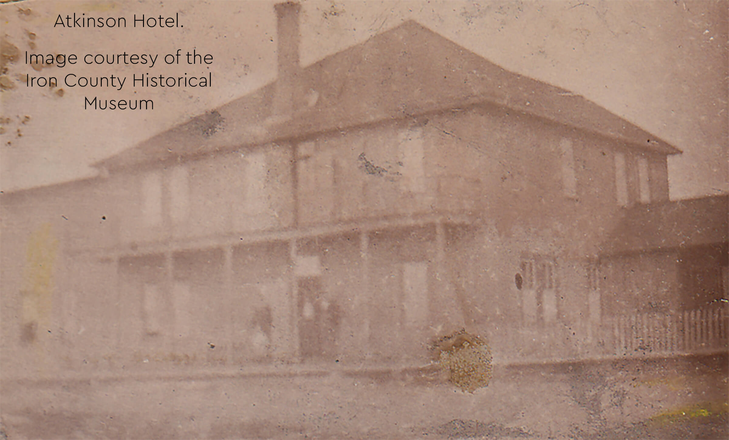 A historical photograph of the Atkinson Hotel.