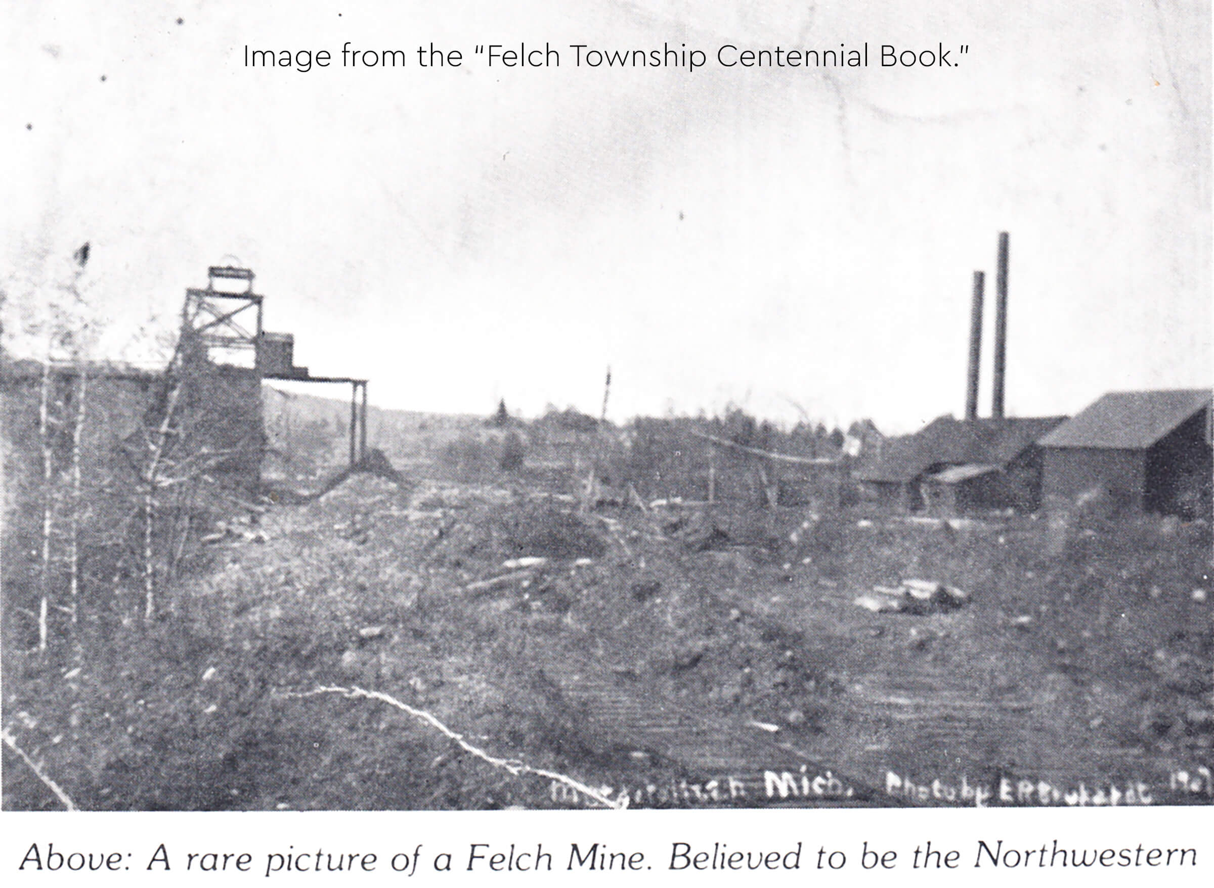Rare image of Felch Mine, believed to be Northwestern mine.
