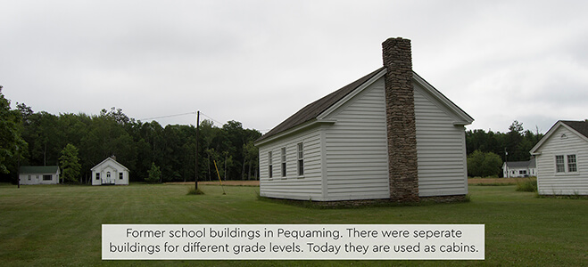 Former school buildings at Pequaming used as cabins