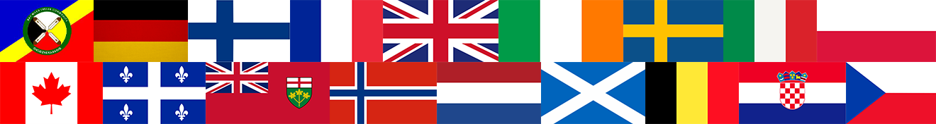 Collage of flags from around the world representing UP family ancestry.