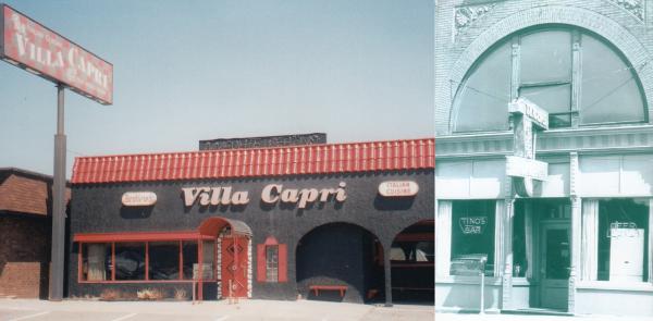 Villa Capri restaurnt frontage and Tino's Bar frontage.