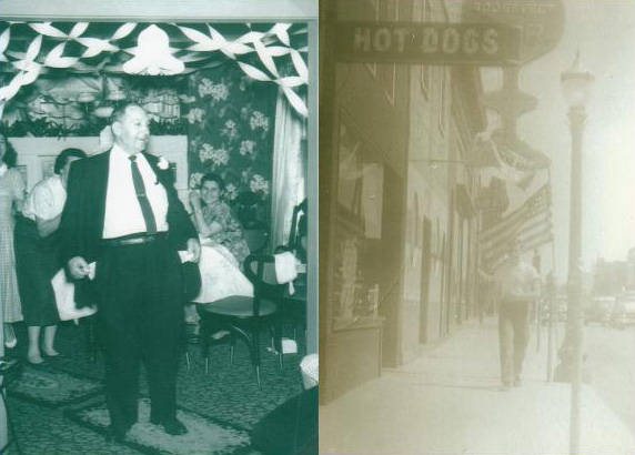 Felix Barbiere and Felix’s shopfront next to the Roosevelt Bar in Ishpeming.